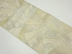 アンティーク　扇に花模様織出し袋帯（材料）